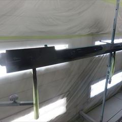 メルセデスベンツのVクラス（LDA-447811）：傷の修理方法と費用　左スライドドア交換、左クォーターパネル、リアゲート板金塗装、左スライドドアガラス脱着、他