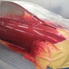 日産のノート（DBA-E12）：傷の修理方法と費用　右ドア板金塗装　作業工賃120,000円/合計金額（税込）129,600円