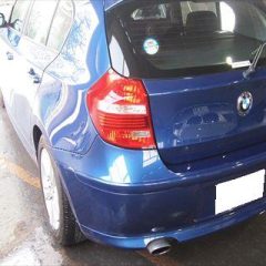 BMW　：傷の修理方法と費用　左クオータパネル板金塗装・リアバンパー脱着修理費用（モール含む）・塗装 工賃112,000円　部品代（テールランプ）22,000円