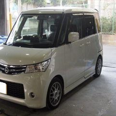 ニッサンのルークス DBA-ML21S　：傷の修理方法と費用　スライドドア・クォータパネル板金塗装一式　工賃78,000円