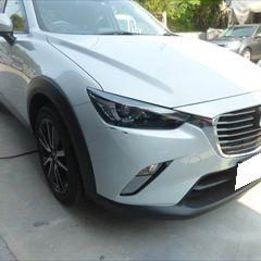 マツダのCX-3（LDA-DK5FW）：傷の修理方法と費用　フロントバンパー修理費用、右フロントフェンダ板金、塗装　作業工賃60,000円／合計金額（税込）64,800円