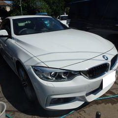 BMWの4シリーズ（DBA-3R30）：傷の修理方法と費用　右クォーターパネル、左クォーターパネル修理費用、塗装　作業工賃150,000円（税別）