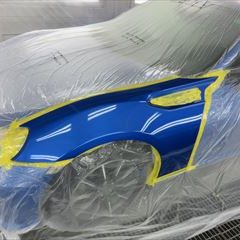 スバルのBRZ（DBA-ZC6）：左フロントフェンダー　傷　板金塗装左リアクォーターガラス　他部品交換　