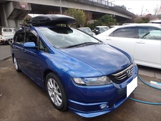 ホンダオデッセイ（ABA-RB1）：傷の修理方法　フロントフェンダー　フロントドア　板金塗装　部品交換　他部品交換